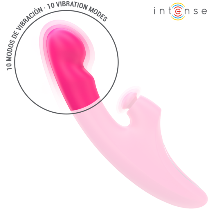 INTENSE EMI VIBRADOR 135 CM MULTIFUNCION 3 EN 1 10 VIBRACIONES ROSA
