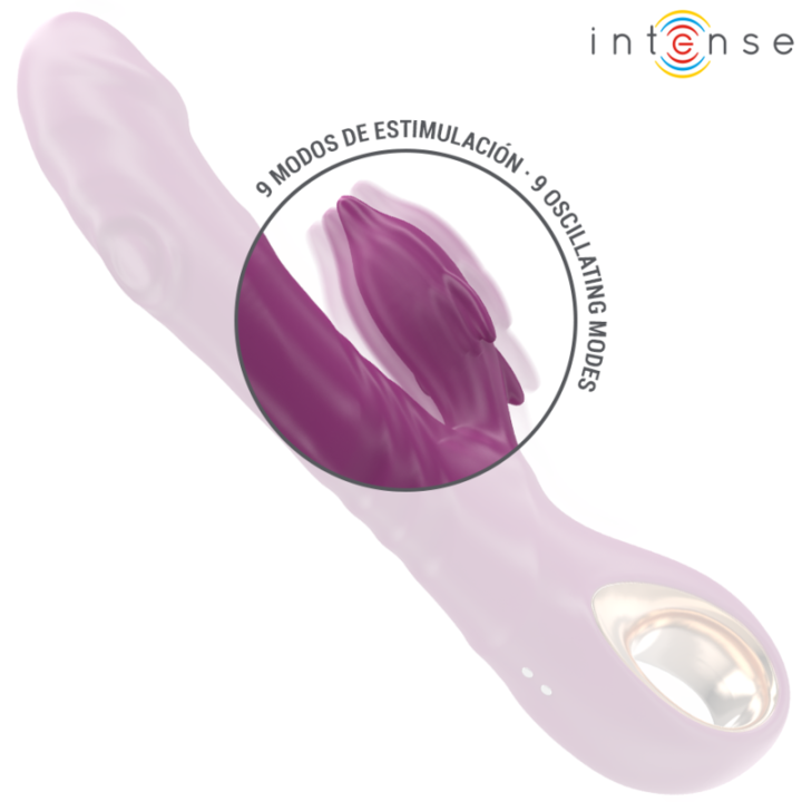 INTENSE HALLE VIBRADOR MULTIFUNCION CON LENGUA ESTIMULADORA EN FORMA DE DELFIN MORADO