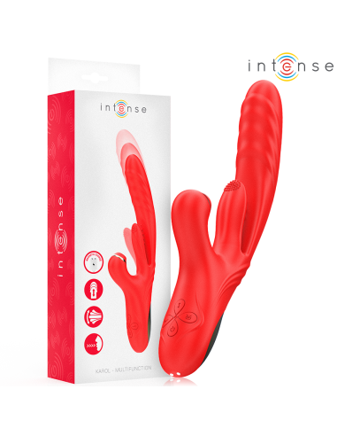 INTENSE KAROL VIBRADOR MULTIFUNCION EMPUJE ESTIMULACION ONDAS ESTIMULADORAS ROJO