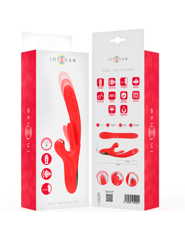 INTENSE KAROL VIBRADOR MULTIFUNCION EMPUJE ESTIMULACION ONDAS ESTIMULADORAS ROJO