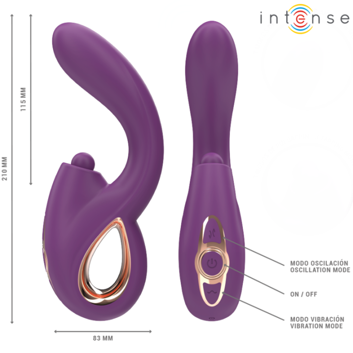 INTENSE LALI VIBRADOR PUNTO G MULTIFUNCION ESTIMULACION EMPUJE VIBRACION MORADO