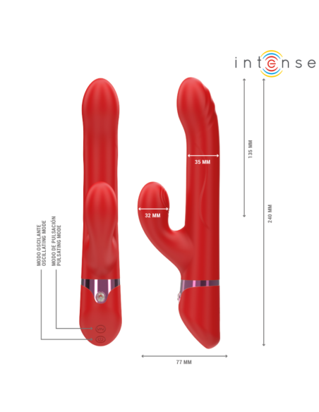 INTENSE LELE VIBRADOR MULTIFUNCION ROTATORIO OSCILACION ESTIMULACION ROJO INTENSE LELE VIBRADOR MULTIFUNCION ROTATORIO OSCILACION ESTIMULACION ROJO