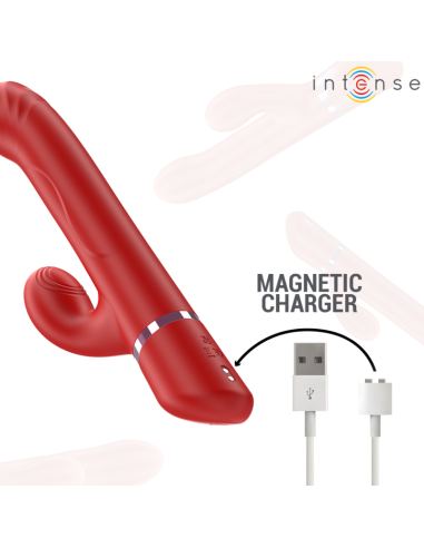 INTENSE LELE VIBRADOR MULTIFUNCION ROTATORIO OSCILACION ESTIMULACION ROJO