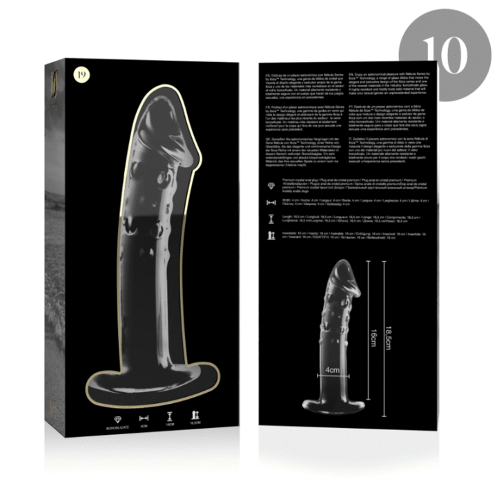 NEBULA SERIES BY IBIZA MODELO 19 DILDO CRISTAL TRANSPARENTE 185 CM O 4 CM
