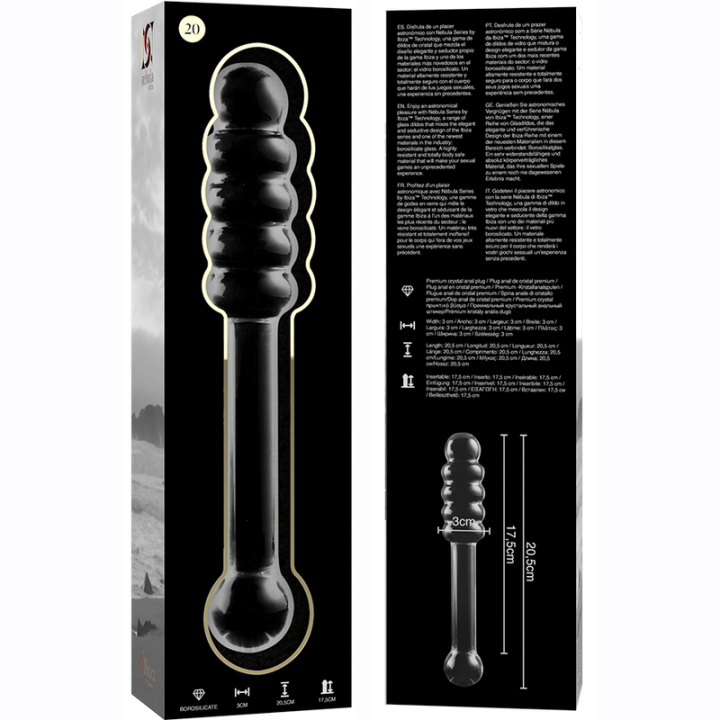 NEBULA SERIES BY IBIZA MODELO 20 DILDO CRISTAL TRANSPARENTE 205 CM O 3 CM