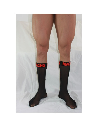 MACHO CALCETINES FINOS NEGRO ROJO TALLA UNICA