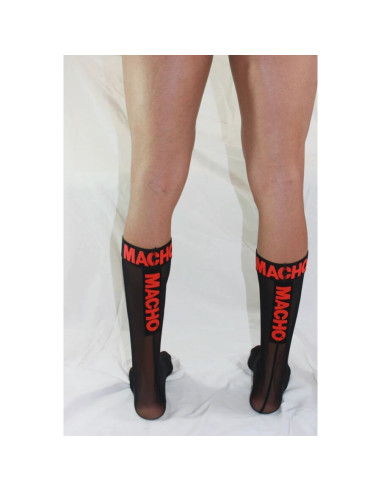 MACHO CALCETINES FINOS NEGRO ROJO TALLA UNICA
