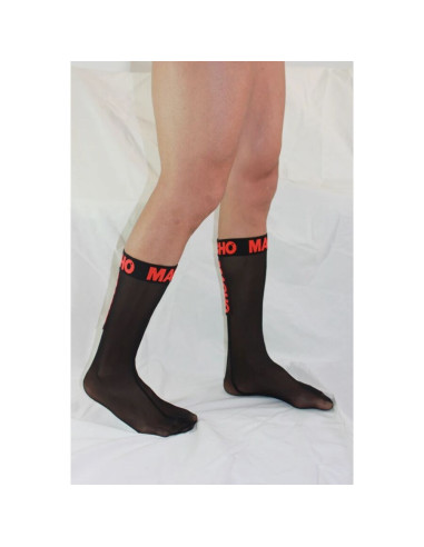 MACHO CALCETINES FINOS NEGRO ROJO TALLA UNICA