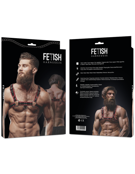 FETISH SUBMISSIVE ATTITUDE ARNES ECOPIEL PECHO HOMBRE NEGRO ROJO FETISH SUBMISSIVE ATTITUDE ARNES ECOPIEL PECHO HOMBRE NEGRO ROJO