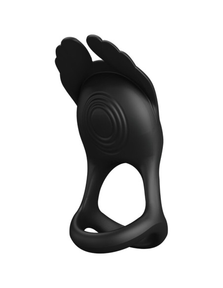 PRETTY LOVE SILAS ANILLO VIBRADOR 7 VIBRACIONES SILICONA NEGRO