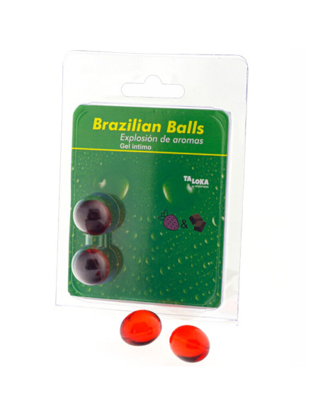 TALOKA BRAZILIAN BALLS GEL INTIMO FRESA CHOCOLATE 2 BOLAS TALOKA BRAZILIAN BALLS GEL INTIMO FRESA CHOCOLATE 2 BOLAS