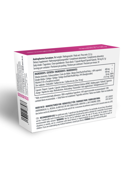 Andropharma Curvature Complemento alimenticio para el bienestar masculino Andropharma Curvature Complemento alimenticio para el bienestar masculino