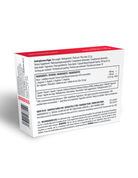 Andropharma Vigor Complemento alimenticio herbal para la libido masculina Andropharma Vigor Complemento alimenticio herbal para la libido masculina