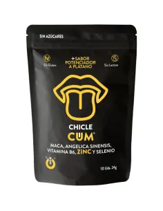 WUG CUM Chicle funcional con sabor a platano para potenciar la fertilidad vitalidad y energia masculina