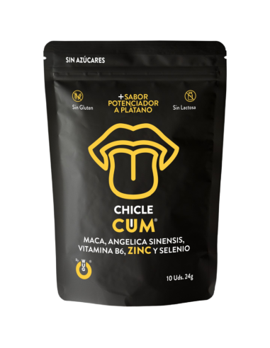 WUG CUM Chicle funcional con sabor a platano para potenciar la fertilidad vitalidad y energia masculina