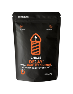 WUG DELAY Chicle funcional con Zinc Selenio y Vitamina B6 para mayor control y resistencia en los momentos intimos