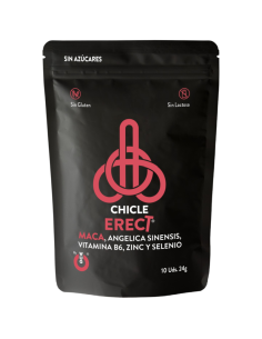 WUG ERECT Chicle funcional con Maca Zinc y Vitaminas para potenciar la energia y el rendimiento masculino