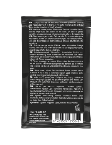 COQUETTE CHIC DESIRE POCKET ACEITE MASAJE KISSABLE EFECTO CALOR PIRULETA 10 ML