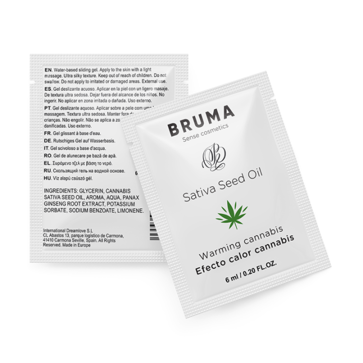 BRUMA 6 ML GEL DESLIZANTE CON ACEITE DE SEMILLA EFECTO CALOR SABOR CANNABIS