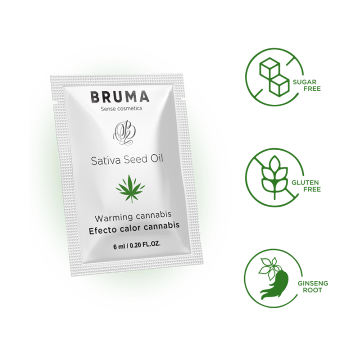 BRUMA 6 ML GEL DESLIZANTE CON ACEITE DE SEMILLA EFECTO CALOR SABOR CANNABIS