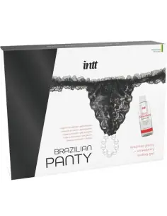 INTT RELEASES PANTY BRASILENA NEGRA CON PERLAS Y GEL LUBRICANTE 50 ML