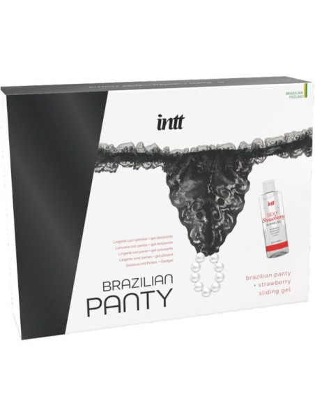INTT RELEASES PANTY BRASILENA NEGRA CON PERLAS Y GEL LUBRICANTE 50 ML INTT RELEASES PANTY BRASILENA NEGRA CON PERLAS Y GEL LUBRICANTE 50 ML