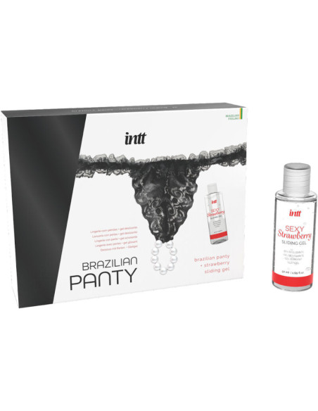 INTT RELEASES PANTY BRASILENA NEGRA CON PERLAS Y GEL LUBRICANTE 50 ML INTT RELEASES PANTY BRASILENA NEGRA CON PERLAS Y GEL LUBRICANTE 50 ML