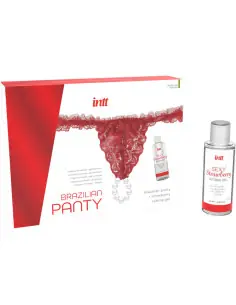 INTT RELEASES PANTY BRASILENO ROJA CON PERLAS Y GEL LUBRICANTE 50 ML 2