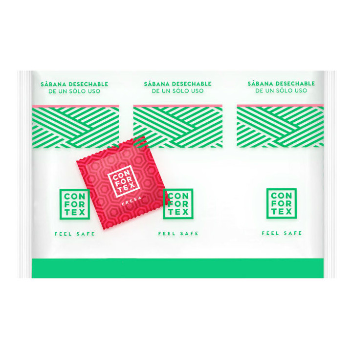 CONFORTEX SABANAS HIGIENICAS DESECHABLES INVIDUAL PRESERVATIVO FRESA