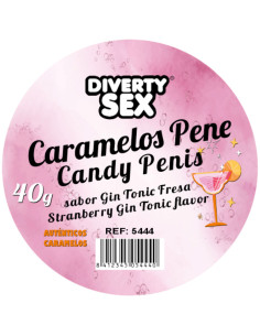 DIABLO PICANTE 20 CARAMELOS CON FORMA DE PENE CON SABOR GIN TONIC