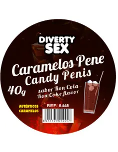 DIABLO PICANTE 20 CARAMELOS PENE CON SABOR RON COLA