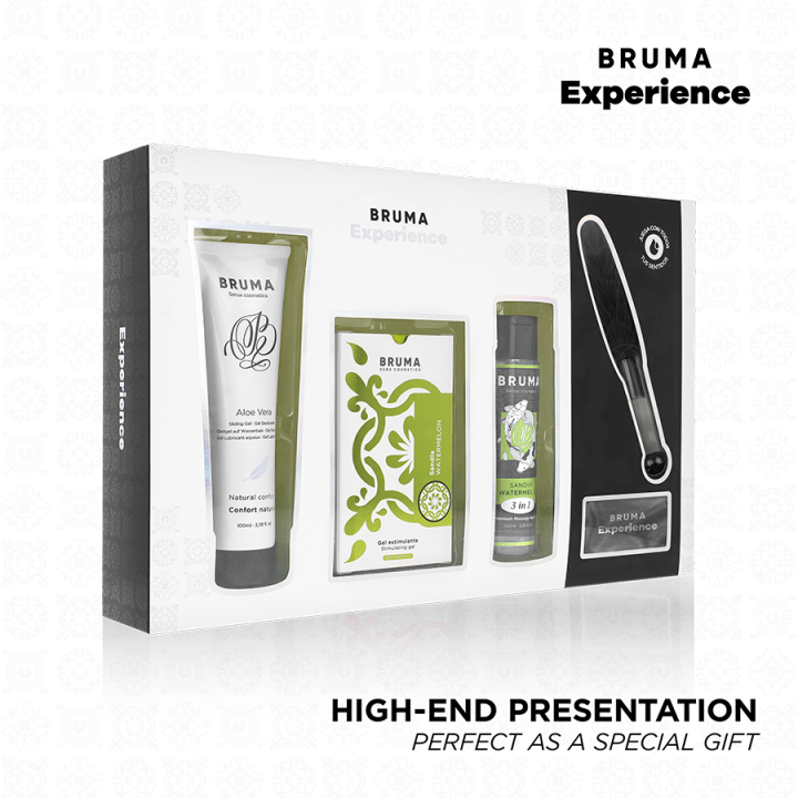 BRUMA XPERIENCE KIT TENTACION DULCE SANDIA CON POTENCIADOR DE ORGASMOS