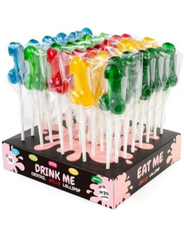 SECRETPLAY EXPOSITOR SURTIDO PIRULETAS PENE CON ALCOHOL 40 UNIDADES
