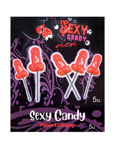 DIABLO PICANTE CAJA 5 PIRULETAS FORMA PENE CEREZA