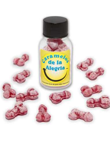 DIABLO PICANTE 12 CARAMELOS DE LA ALEGRIA FORMA PENE FRESA CEREZA