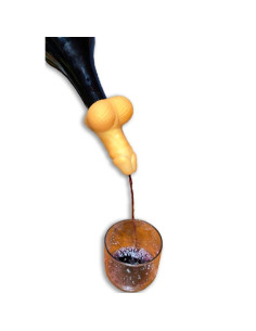 DIABLO PICANTE DECANTADOR DE VINO FORMA PENE DORADO