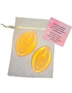 DIABLO PICANTE 2 JABONES PERFUMADOS FORMA VAGINA AMARILLO