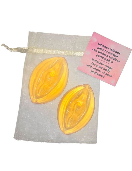 DIABLO PICANTE 2 JABONES PERFUMADOS FORMA VAGINA AMARILLO DIABLO PICANTE 2 JABONES PERFUMADOS FORMA VAGINA AMARILLO