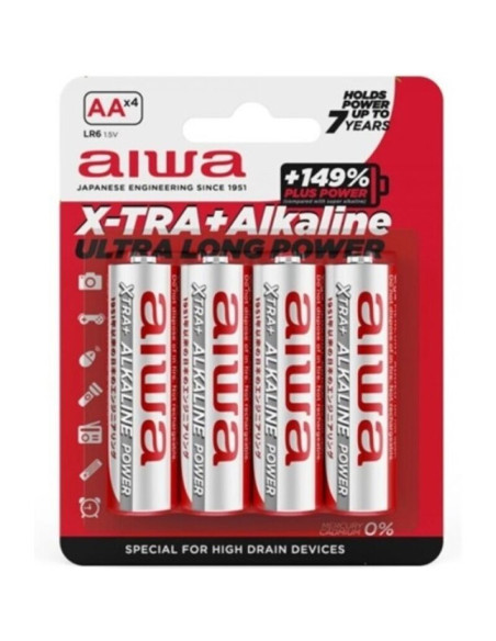 AIWA X TRA ALKALINE PILA ALCALINA AA LR6 BLISTER4