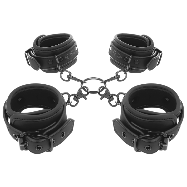 FETISH SUBMISSIVE SET ESPOSAS MANOS Y TOBILLOS CON FORRO DE NEOPRENO