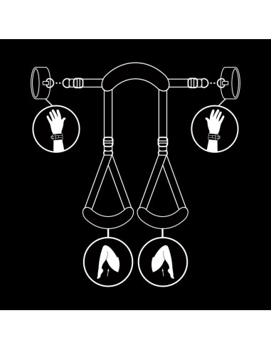 FETISH SUBMISSIVE POSICION PIERNAS ABIERTAS CON ESPOSAS CON FORRO DE NEOPRENO