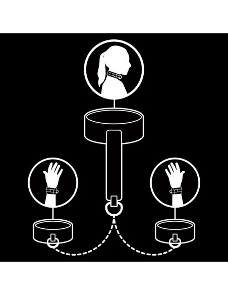 FETISH SUBMISSIVE COLLAR Y ESPOSAS CUERO VEGANO CON FORRO DE NEOPRENO FETISH SUBMISSIVE COLLAR Y ESPOSAS CUERO VEGANO CON FORRO DE NEOPRENO