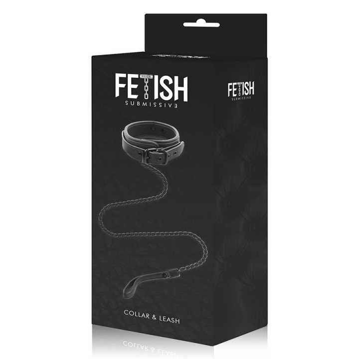 FETISH SUBMISSIVE COLLAR CON CADENA CON FORRO DE NEOPRENO