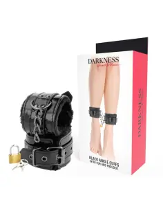 DARKNESS ESPOSAS CUERO AJUSTABLES TOBILLOS NEGRO CON CANDADO