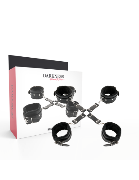 DARKNESS ESPOSAS DE CUERO PARA PIES Y MANOS NEGRO