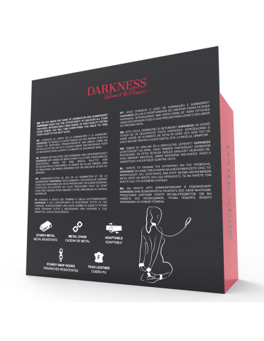 DARKNESS ESPOSAS Y COLLAR DE CUERO NEGRO