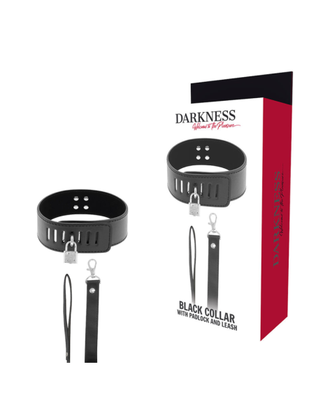 DARKNESS COLLAR BDSM CON CANDADO NEGRO DARKNESS COLLAR BDSM CON CANDADO NEGRO