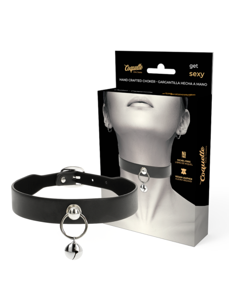 COQUETTE CHIC DESIRE COLLAR CUERO VEGANO ACCESORIO WOMAN CASCABEL ARO