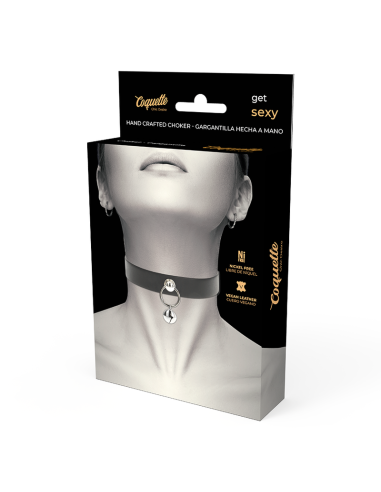 COQUETTE CHIC DESIRE COLLAR CUERO VEGANO ACCESORIO WOMAN CASCABEL ARO