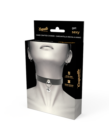 COQUETTE CHIC DESIRE COLLAR CUERO VEGANO ACCESORIO WOMAN CASCABEL ARO